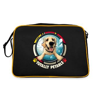 Dog Saying Golden Retriever Design - Retro Bag - black/gold - Back