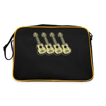 Ukulele Ukulele-Spieler Ukulelist - Retro Tasche - Schwarz/Gold - Hinten