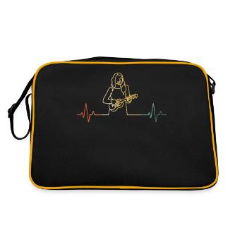 Ukulele Ukulele-Spieler Ukulelist - Retro Tasche - Schwarz/Gold - Hinten