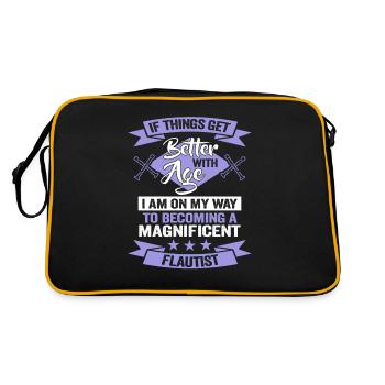 Anniversaire du joueur de flûte Musikverein Flötist - Sac Retro - noir/or - Dos