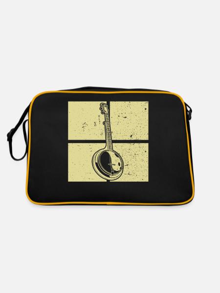 Banjo Banjo joueur Banjoïste - Sac Retro - noir/or - Dos