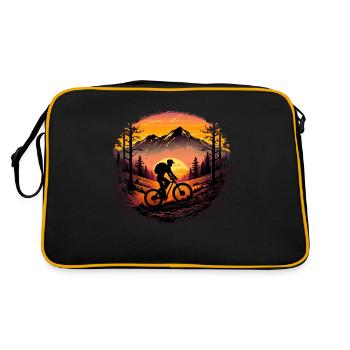 Cooles Mountainbike Downhill Design für MTB Fans - Retro Tasche - Schwarz/Gold - Hinten
