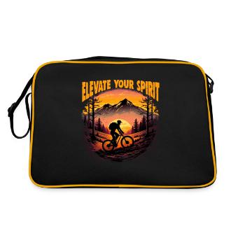 Cooles Mountainbike Downhill Design für MTB Fans - Retro Tasche - Schwarz/Gold - Hinten