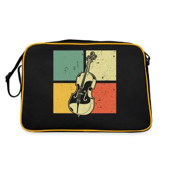 Cello Cellospieler Cellist - Retro Tasche - Schwarz/Gold - Hinten
