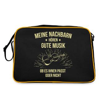 Cello Cellospieler Cellist - Retro Tasche - Schwarz/Gold - Hinten