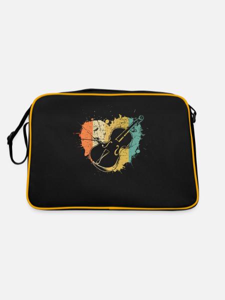 Cello Cellospieler Cellist - Retro Tasche - Schwarz/Gold