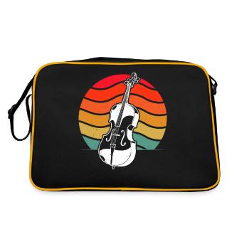 Cello Cellospieler Cellist - Retro Tasche - Schwarz/Gold - Hinten