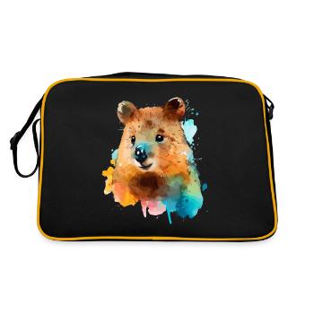 Quokka mignon pour les amateurs de Quokka Coloré - Sac Retro - noir/or - Dos