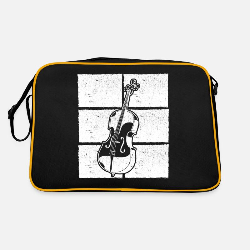 Cello Cellospieler Cellist - Retro Tasche - Schwarz/Gold