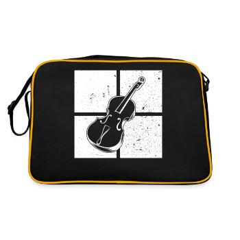 Cello Cellospieler Cellist - Retro Tasche - Schwarz/Gold - Hinten