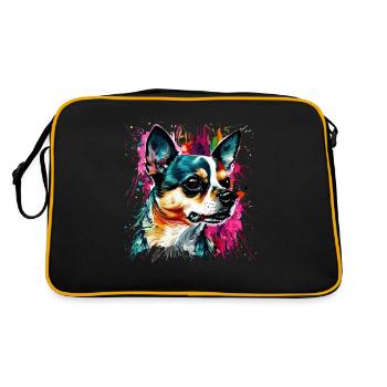 Chihuahua pour les amoureux des chiens Maîtresse Maître - Sac Retro - noir/or - Dos
