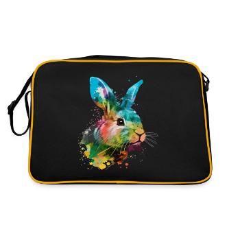 Mignon petit lapin Pour les amoureux des lapins Coloré - Sac Retro - noir/or - Dos