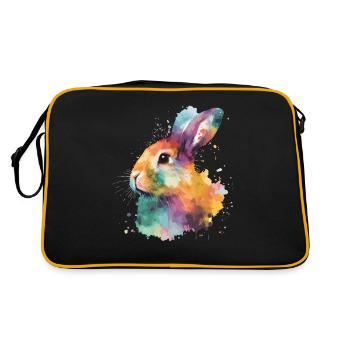 Mignon petit lapin Pour les amoureux des lapins Coloré - Sac Retro - noir/or - Dos