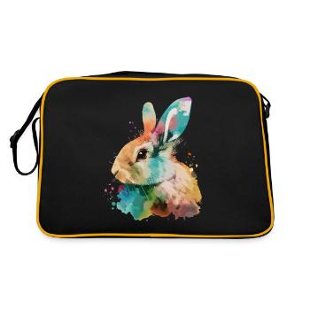 Mignon petit lapin Pour les amoureux des lapins Coloré - Sac Retro - noir/or - Dos