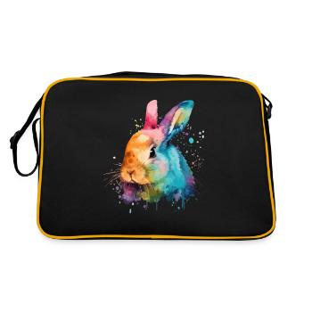 Mignon petit lapin Pour les amoureux des lapins Coloré - Sac Retro - noir/or - Dos