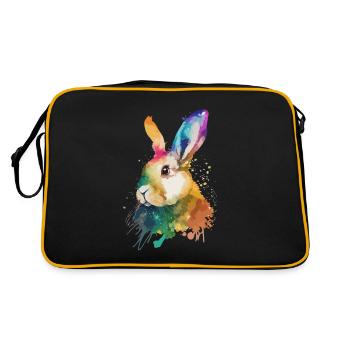 Mignon petit lapin Pour les amoureux des lapins Coloré - Sac Retro - noir/or - Dos