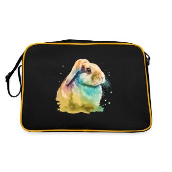 Mignon petit lapin Pour les amoureux des lapins Coloré - Sac Retro - noir/or - Dos