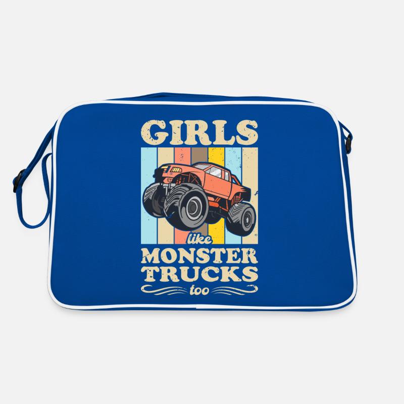 Mädchen Mögen Monstertrucks Auch Mädchen Monster Retro Tasche