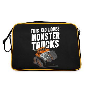 Ce gamin adore les camions monstres - Sac Retro - noir/or - Dos