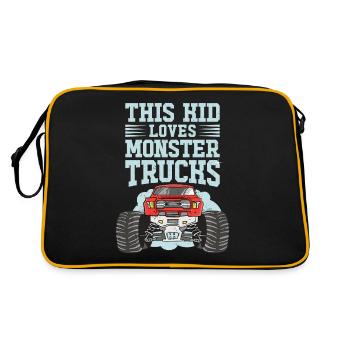 Ce gamin adore les camions monstres - Sac Retro - noir/or - Dos