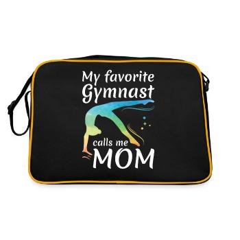 My favorite gymnast calls me Mama Gymnastics - Retro Bag - black/gold - Back