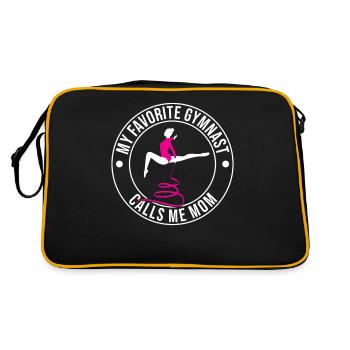 My favorite gymnast calls me Mama Gymnastics - Retro Bag - black/gold - Back