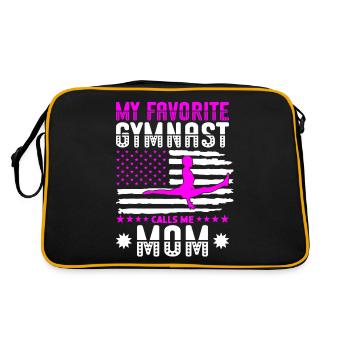 My favorite gymnast calls me Mama Gymnastics - Retro Bag - black/gold - Back
