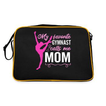 My favorite gymnast calls me Mama Gymnastics - Retro Bag - black/gold - Back