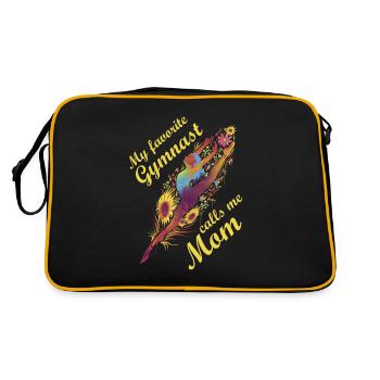 My favorite gymnast calls me Mama Gymnastics - Retro Bag - black/gold - Back