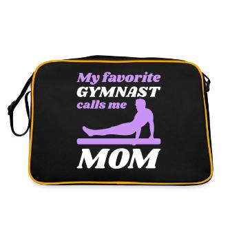 My favorite gymnast calls me Mama Gymnastics - Retro Bag - black/gold - Back