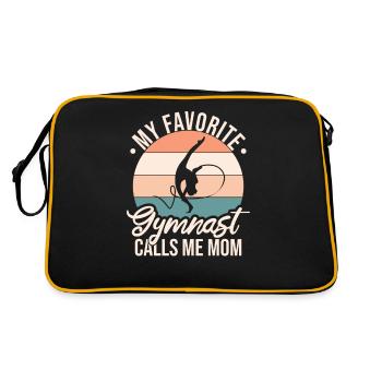 My favorite gymnast calls me Mama Gymnastics - Retro Bag - black/gold - Back