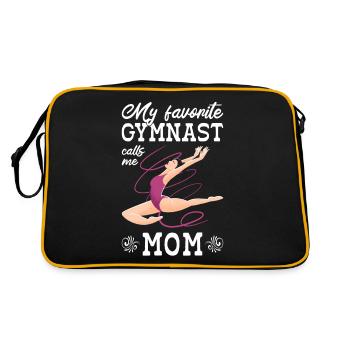 My favorite gymnast calls me Mama Gymnastics - Retro Bag - black/gold - Back