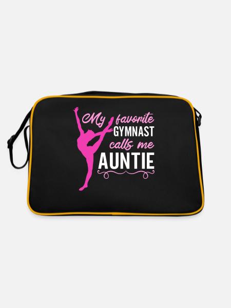 Ma gymnaste préférée m’appelle Tante Gymnastique - Sac Retro - noir/or - Dos