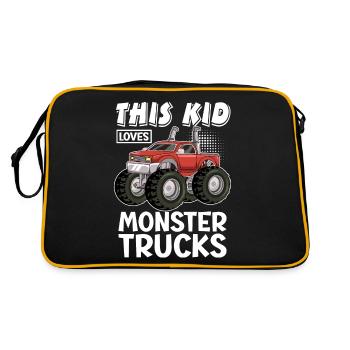 Ce gamin adore les camions monstres - Sac Retro - noir/or - Dos