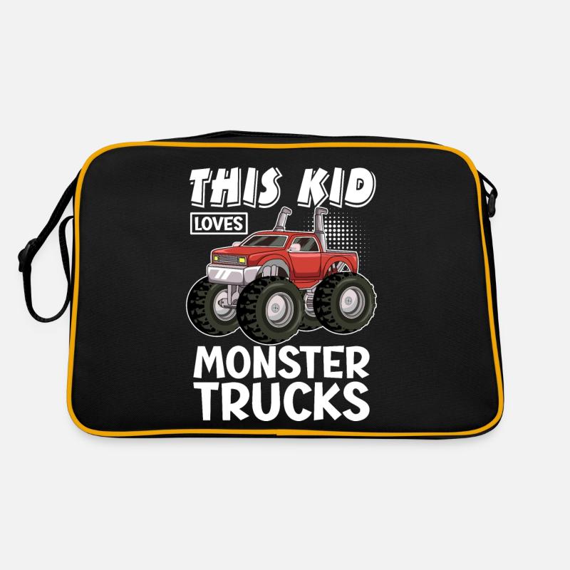 Dieses Kind Liebt Monstertrucks Retro Tasche
