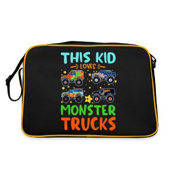 Ce gamin adore les camions monstres - Sac Retro - noir/or - Dos