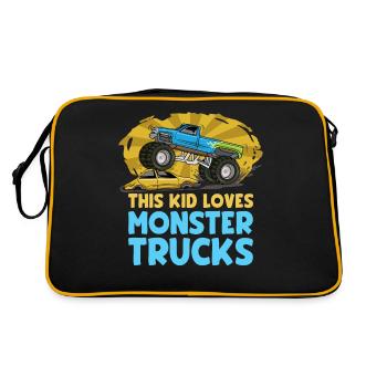 Ce gamin adore les monster trucks - Sac Retro - noir/or - Dos
