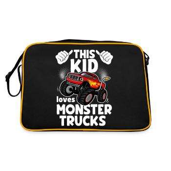 Ce gamin adore les camions monstres - Sac Retro - noir/or - Dos