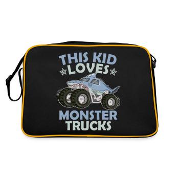 Ce gamin adore les camions monstres - Sac Retro - noir/or - Dos