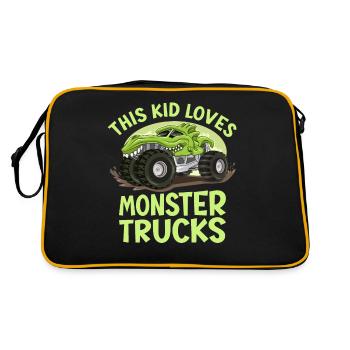 Ce gamin adore les camions monstres - Sac Retro - noir/or - Dos