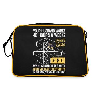 Épouse d’un électricien haute tension - Sac Retro - noir/or - Dos