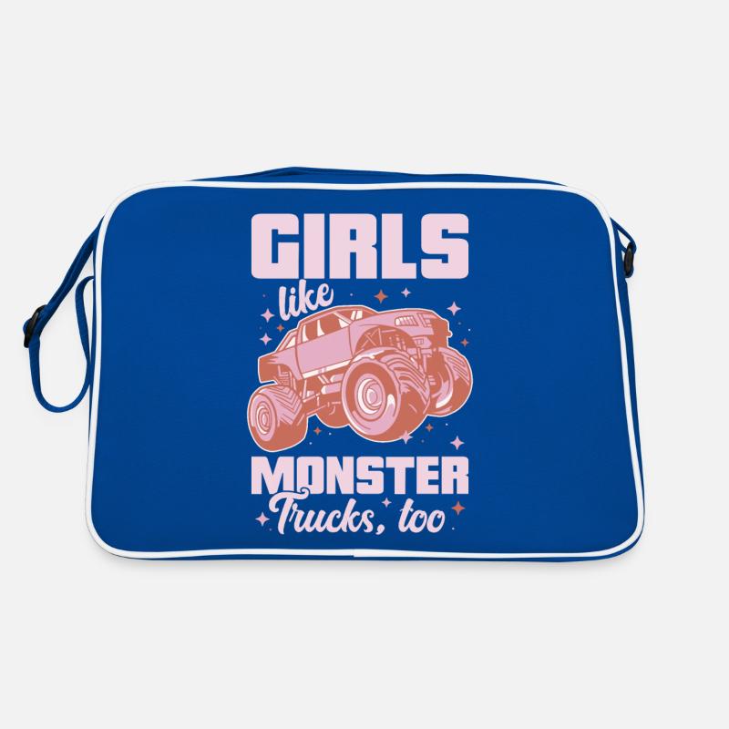 Mädchen Mögen Monstertrucks Auch Mädchen Monster Retro Tasche