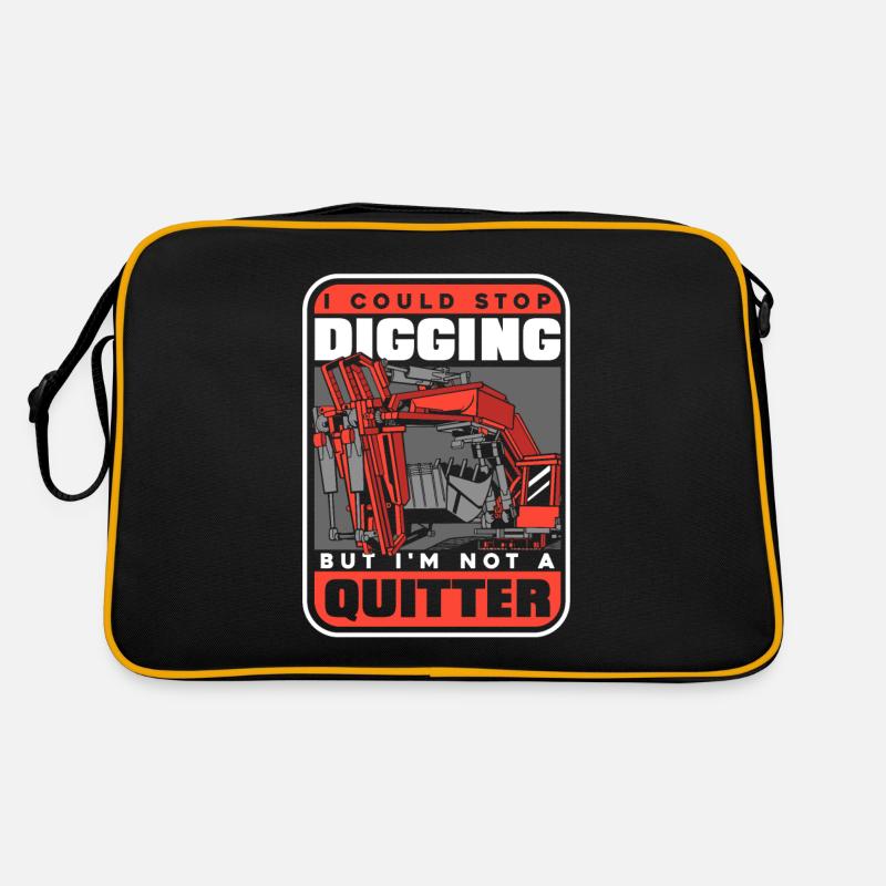 Arrêtez de creuser Pas une grue de cycle de service d’excavatrice Sac Retro