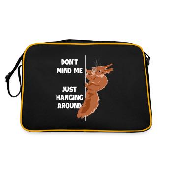 Don't Mind Me Just Hanging Around Squirrel - Retro Tasche - Schwarz/Gold - Hinten