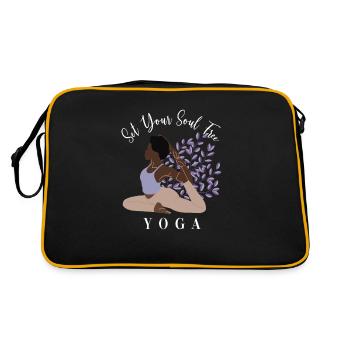 Libérez votre âme Ashtanga Hatha Asanas - Sac Retro - noir/or - Dos