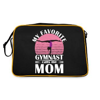 My favorite gymnast calls me Mama Gymnastics - Retro Bag - black/gold - Back