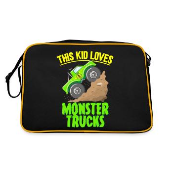 Ce gamin adore les monster trucks - Sac Retro - noir/or - Dos