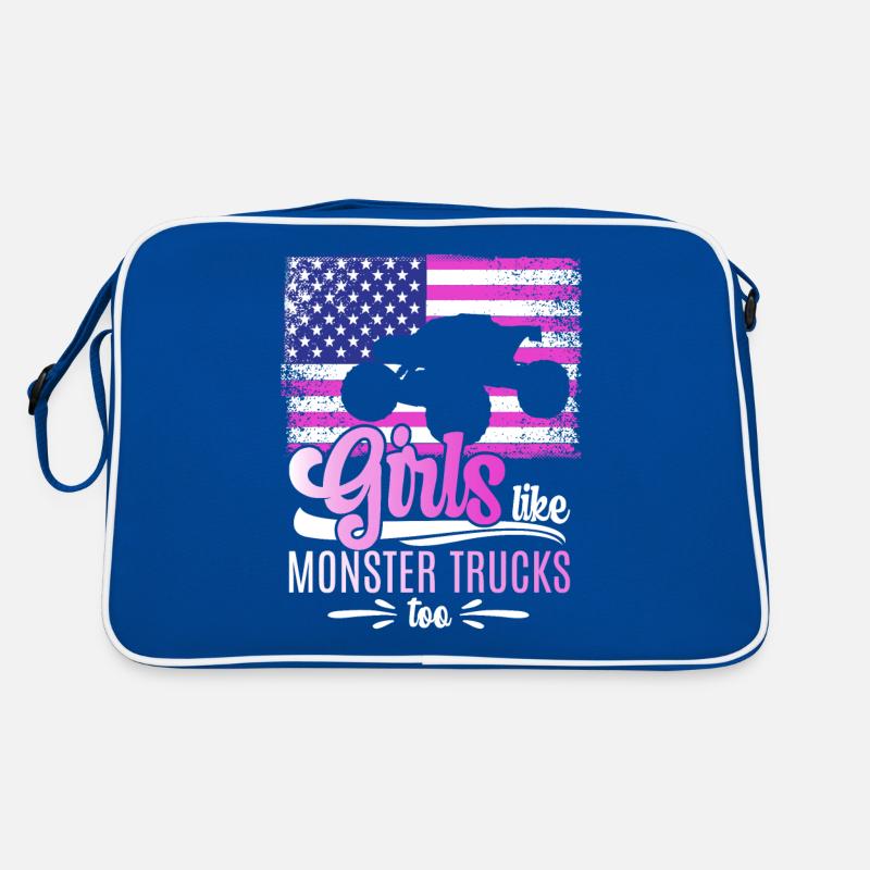 Mädchen Mögen Monstertrucks Auch Mädchen Monster Retro Tasche