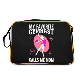 My favorite gymnast calls me Mama Gymnastics - Retro Bag - black/gold - Back