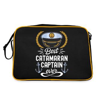 Catamaran Sailing Sailor Meilleur Capitaine de Catamaran - Sac Retro - noir/or - Dos